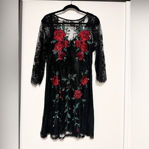 Lace Dress , Sequin patch work Dress